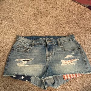 Old Navy American flag jean shorts